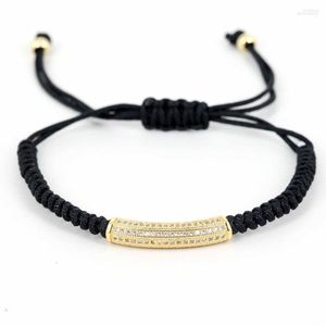 Strand Fashion Macrame Jewelry Браслеты для женщин и мужчин Рождественский подарок 24K Gold CZ Шарм браслет Pulseras Mujer Bijoux