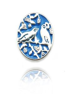 Newly Fashion 18mm Snap Buttons Blue Alloy Vintage Birds Metal Clasps Fit DIY Noosa Bracelets Accessories Jewelry1447987