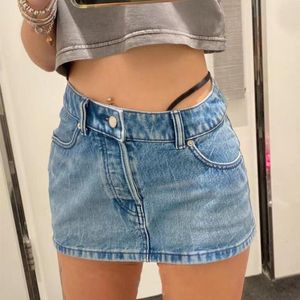 Jeans Skirts Designer Y2K Vintage Mini Skirt Women Punk Patchwork Summer High Waist Bodycon Eyelet Aesthetic Sexy