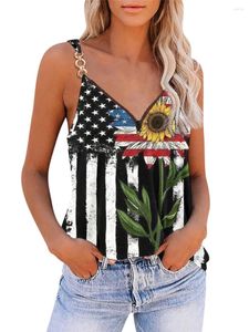 Women's Tanks Women 4th Of July Patriotic Top USA Flag Sleeveless Zipper V-Neck Tank Cami Tops Independence Day Vest Blouse A-red Gray Blue