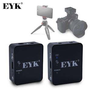 Mikrofonlar EYK EG02 Profesyonel UHF Kablosuz Kamera Mikrofon Akıllı Telefonlar İçin Net Ses DSLR Röportaj Vlog YouTube Canlı Kayıt