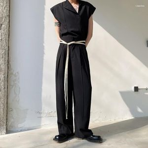 Męskie spodnie męskie Korea moda moda vintage długi garnitur spodnie męskie menu japońskie lina streetwear