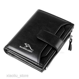 Money Clips Classic Vertical RFID Men's Zipper Coin Purse Man Leather Wallet Credit Card Holder For Men Money BagHKD230627