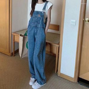 Women's Jeans Female Fashion Jumpsuit Women's Rompers Big Pocket Loose Denim Overalls Casual Large Size Wide-leg Pant G356