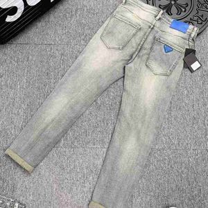 Men's Jeans designer Designer stretch triangle Slim light blue Letter Stretch brand Luxury pants Trend casual V57I