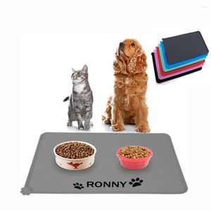 Kennels Customized Waterproof Pet Mat For Dog Cat Free Name Print Silicon Food Pad Drinking Bowl Feeder Supplies