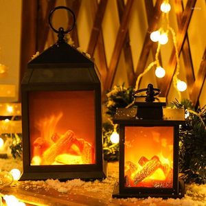 Wall Lamp Nordic Style Fireplace Lantern LED For Christmas Year Decoration Portable Battery-Operated Decor