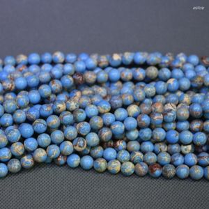 Choker Blue Imperial Emperor Stone Halsband Sediment Skivor Löst pärlor borrade platta kvinnor mode tillbehör smycken tillverkning