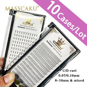 FALSE EYGRASS 10CASESLOT SUPER SOFT LUXURY 3D6D Premade Fans Russian Mega Lashes 815mm Mix Length Mink Premium Eyelash Extensions 230627