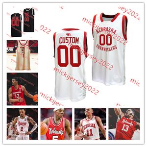 Баскетбольная майка Keisei Tominaga Rienk Mast Nebraska Cornhuskers, сшитая на заказ CJ Wilcher Sam Hoiberg Ramel Lloyd Jr. Juwan Gary Blaise Keita Nebraska Jerseys