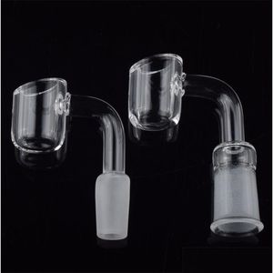 Sigara Borular Kadın Erkek 10 14 18 Mm Kuvars Çivi 4 Mm Kalın 45 90 Derece 100% Saf Banger Domeless Cam Bong Damla Teslimat Ev Ga Dhu0W