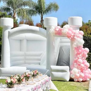 4.5 m/4 m/3.5 m Casa di Rimbalzo Gonfiabile Matrimonio Bianco Con Scivolo Castello di Rimbalzo Tenda dei Buttafuori Centro Combo Ultimo per I Bambini