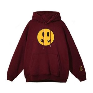 Marca de designer desenhada Draw Hoodie o moletons da mais alta qualidade colwares de aranha amarelo homem amarelo retro smiley rosto de camiseta de camiseta draw harajuku 46