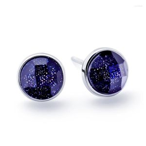Stud Earrings Fashion Purple Sand Black Geometric Male And Female Couple Models