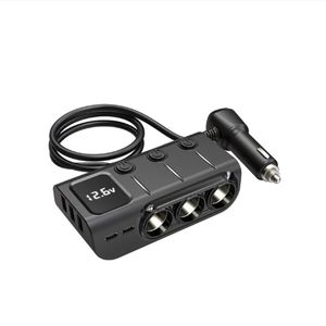 Papieros w samochodach Lżejszy GC01 3 do trzech 3-portowych niezależnych USB Switch PD Smart Fast ładowanie 120W ładowarka konwertera