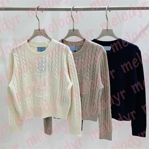 Autumn Winter Women Sweater Jacquard Letter Knitted Pullover Tops Outdoor Warm Knitwear Sweater