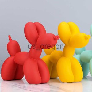 Decorative Objects Figurines Balloon Dog Statue Matte Color Home Decoration Ornaments Resin Puppy Sculpture Modern Nordic Style Living Room Animal Figures