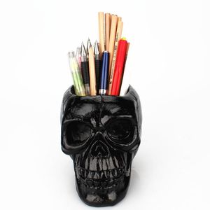 Pinsel Schwarzer Totenkopf Büromaterial Zubehör Bleistift Aufbewahrungsrohr Horror Lustiger Mann Totenkopf Make-up Pinsel Platzierung