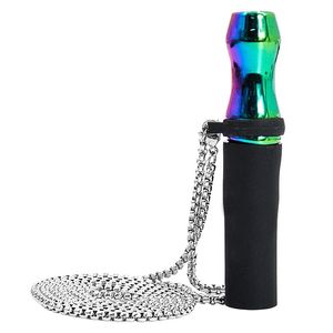 Pirex colorido de vidro grosso cachimbo de água Shisha fumar narguilé borbulhador tubos filtro silicone mangueira tubo portátil colar pingente piteira alça dicas