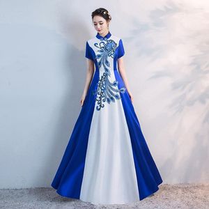 Ethnic Clothing Ladies Cheongsam Sexy Long Model Show Dress Auto Dresses Fashion Women Maxi Banquet Evening Party