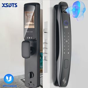 Kapı Kilitleri 3D Yüz Akıllı Kilit Güvenlik Kamerası Monitör Akıllı Parmak İzi Şifre Biyometrik Elektronik Anahtar Kilidini Usmart Go 230626