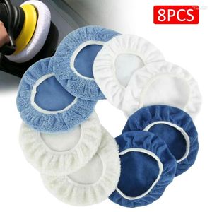 8PCS 5-6 Zoll Auto Polierer Pad Motorhaube Weiche Mikrofaser Polieren Polieren Abdeckung Für Fahrzeug Protectants