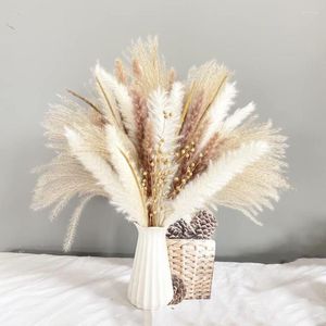 Dekorativa blommor Pampas gräsdekor naturtorkade växter boho fluffigt bröllopsarrangemang party hemrum bondgård bordsdekoration