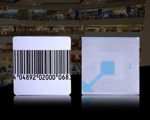 System 1000pcs/Roll RF 8,2 МГц EAS Soft Label 4x4cm с штрих -кодом RF против кражи наклеек супермаркет розничный магазин.