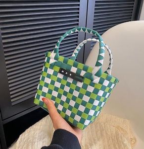 Classic Hand-Woven Bag Ins Super Popular Color Woven Vegetable Basket High-Profile Figure Portable Basket Bags