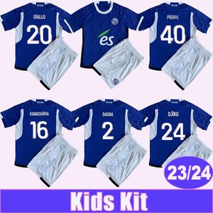 23 24 Strasburgo Alsazia DIALLO Kit per bambini Maglie da calcio GAMEIRO SISSOKO SANSON DJIKU MOTHIBA PERRIN Home Chid Suit Maglie da calcio corte