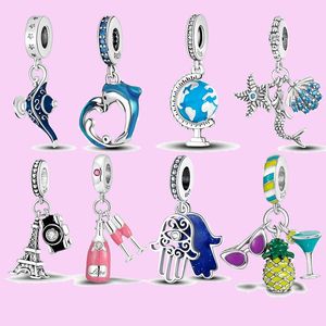 925 Sterling Silver Charms för smycken för Pandora Pärlor Armband House Car Train Plane Series Charm Set