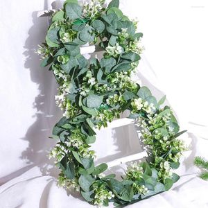 Dekorativa blommor Simulering Garland Lysimachia Ring Knocker Round Leaf Decoration Wreaths Door Hanging Accessories Wedding Party