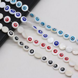 Perlen Natürliche Muschel Runde Auge Rot Schwarz Blau Lose Spacer Für Schmuck Machen DIY Frauen Halskette Armband Geschenk Größe 8mm