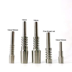 Rök titan naglar 10mm 14mm 18mm rökningstillbehör fin trådstång med filter skärm rökrör tillbehör olje dabb rigg för glasbongar