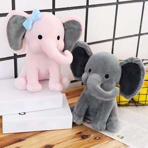 Stuffed Plush Animals Cute Cartoon Elephant with Long Nose Plush Doll Baby Toy Children Gift Wedding Girlfriend Birthday Present Ornament Decoration 230626