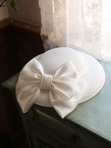 Geizige Krempe Hüte Französisch Retro Hut Damen Sommer Dinner Party Mode Elegante Hochzeitskleid Weiß Elegante Frauen Kirche Hüte 230626