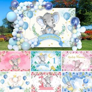 Background Material SeekPro Born Elephant Balloon Party Baby Shower Bapteme Pography Children Birthday Studio Mi Bautizo Backdrop 230626