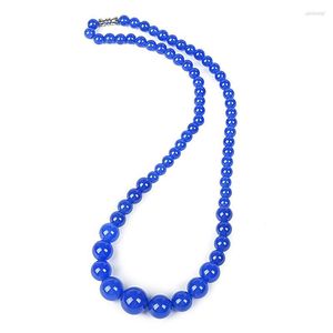 Chains Blue Chalcedony Round Bead Tower Shaped 6-14mm Jewelry Necklace Noble And Elegant Women's As A Gift For Mother