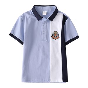 폴로 T 셔츠 아동복 턴 다운 칼라 베이비 보이 여름 탑 Tshirt 컬러 줄무늬 Vetement Enfant Fille Camisetas Fnaf 230626