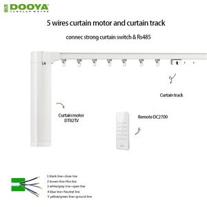 Карнизы Электрический двигатель DOOYA DT82TV 110-240 В RS485 сухой контакт Бесшумный моторизованный мотор для штор с электроприводом Электрический карниз Направляющая 230626