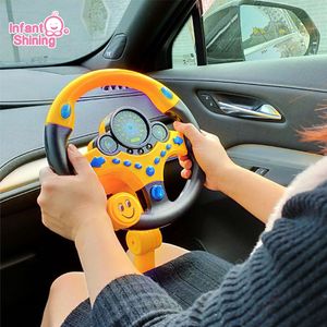 Toy Phones Infant Shining Eletric Simulation Steering Wheel with Light Sound Kids Early Educational Stroller Vocal Toys 230626