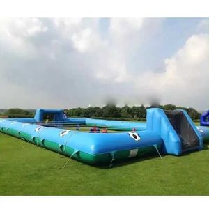 outdoor game inflatable human foosball court soap football filed for amusement park