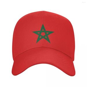 Bollmössor Marocko Flag Baseball Cap unisexadult Marockan stolt patriotisk justerbar pappa hatt för män kvinnor utomhus solhattar