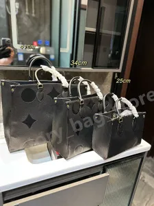 Tasarımcı Onthego Çanta çanta Kabartma Renkli Bez Çantalar Omuz Crossbody Çanta Debriyaj Hakiki Deri Büyük Çantalar moda Mektup çiçek tote çanta