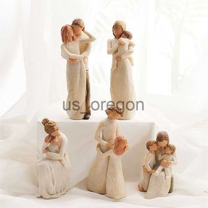 Dekorativa objekt figurer Hemdekorationsfigurer Figurin älskar familj Happy Time Harts Statuette Decor Scandinavian Style Dekorativa moderna ornament