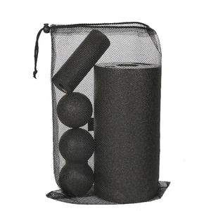 Yoga Blocks 4pcs Yoga Massage Roller Fitness Ball Foam Roller Set For Back Pain Self-Myofascial Pilates Muscle Release Exercises 230626