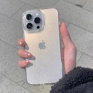 iPhone 14 Pro Max 13 12 11shockproof透明なソフトカバーの豪華なキラキラ光る透明ケース|