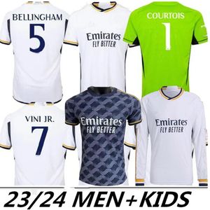 2023 Bellingham Vini Jr Soccer Jerseys Tchouameni 23 24 Mbappe Courtois Camavinga Alaba Rodrygo Long Camisetas Men Kids kit uniforms Real Madrids Player