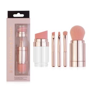 Makeup Tools 5 i 1 Portabla infällbara borstar för fundament Eyebrow Lip Eyeshadow Loose Powder Cosmetic Set Brush 230627