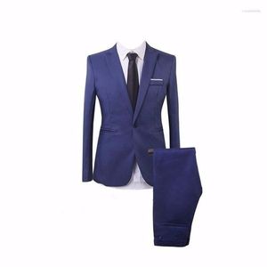 Herrenanzüge, weißes, solides Herrenkleid, Blazer, zweiteiliger Herrenanzug (Mantelhose), lässig, für Männer, große Größe, Hochzeit, Trajes de